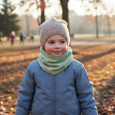 Snood enfant vert cache cou chaud