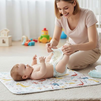 Tapis à langer nomade pour changer bébé partout en toute hygiène et sécurité lors des déplacements