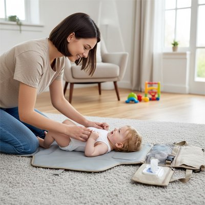 Tapis à langer nomade rembourré confortable pour bébé lors du change