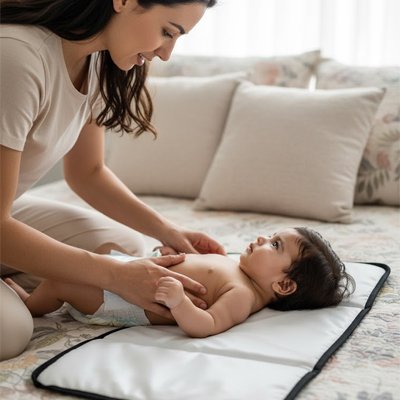 Tapis à langer nomade imperméable facile à nettoyer après utilisation pour bébé en déplacement