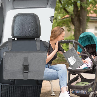 Tapis a langer nomade styile pochette avec attache poussette pratique pour voiture et sorties avec bébé