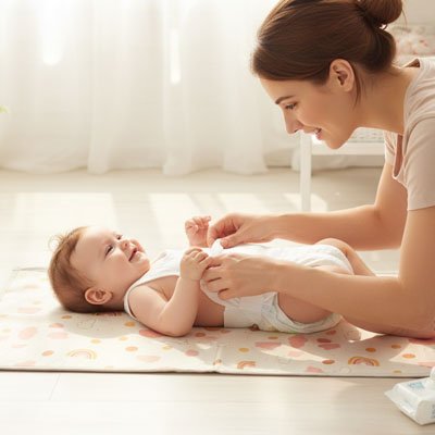 Tapis à langer nomade double face design pratique bébé