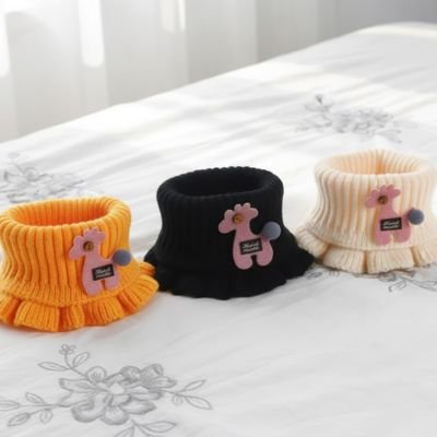 Tour de cou enfant avec motif girafe, doux et chaud pour l'hiver