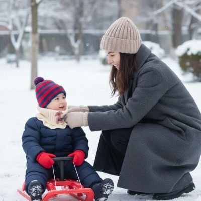 Tour de cou enfant beige avec motif girafe, doux et chaud pour l'hiver