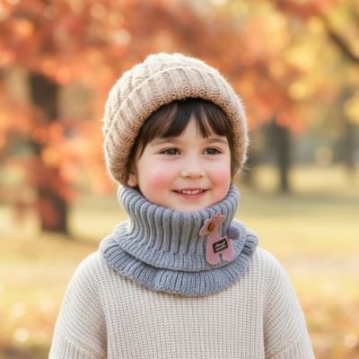 Tour de cou enfant gris