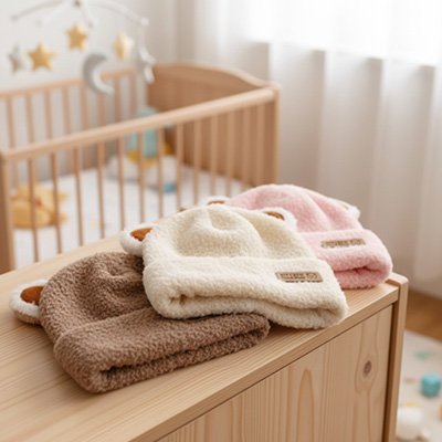Variantes disponibles de bonnet bébé fille élégant aux couleurs douces
